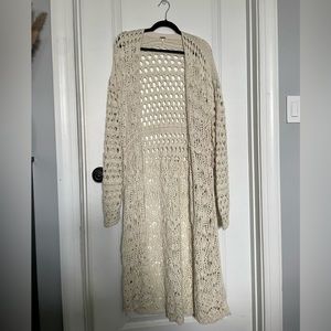 Free People Sweet Talker Crochet Cardigan - Cream